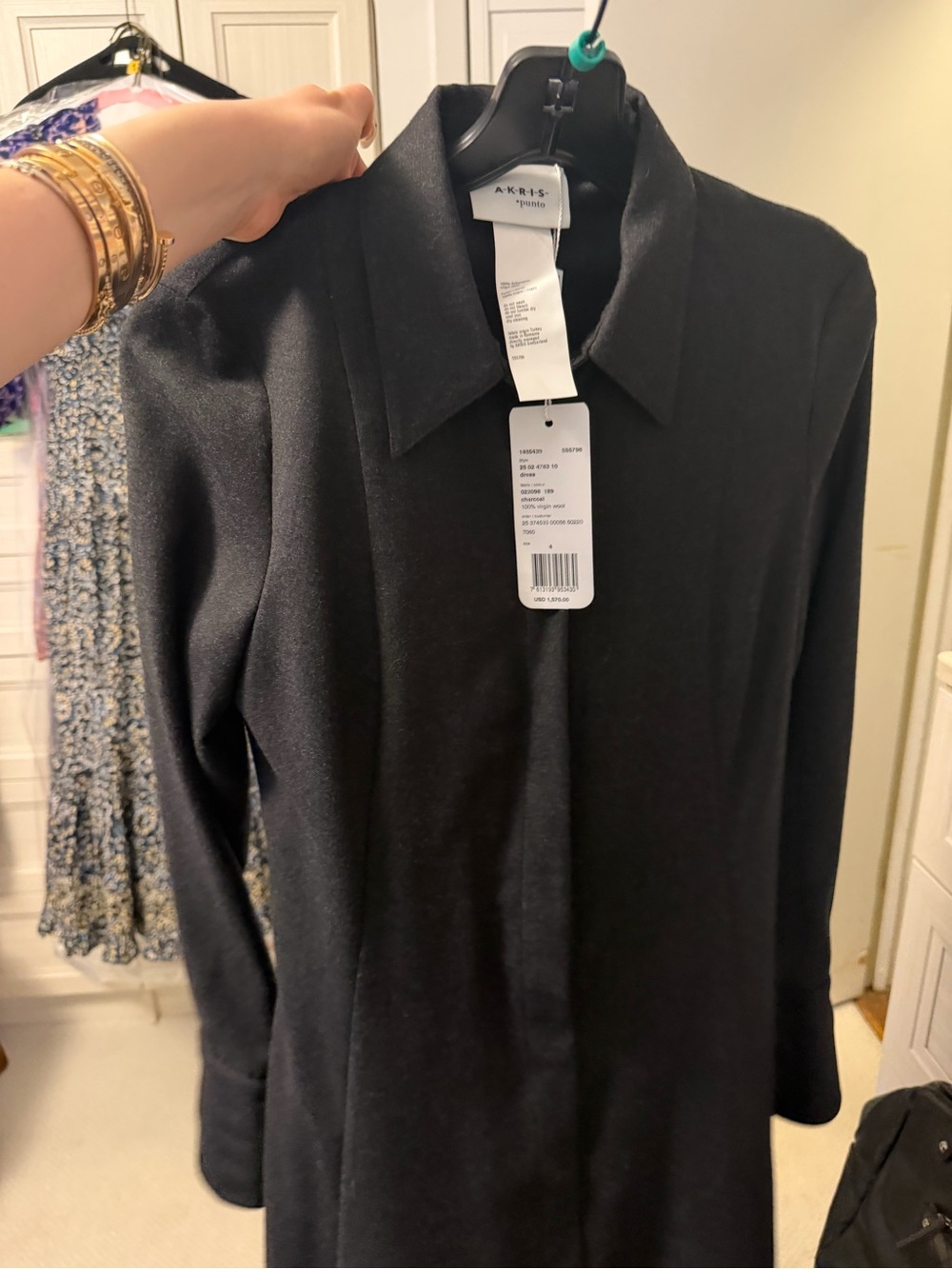 Akris Punto Charcoal Wool Coat